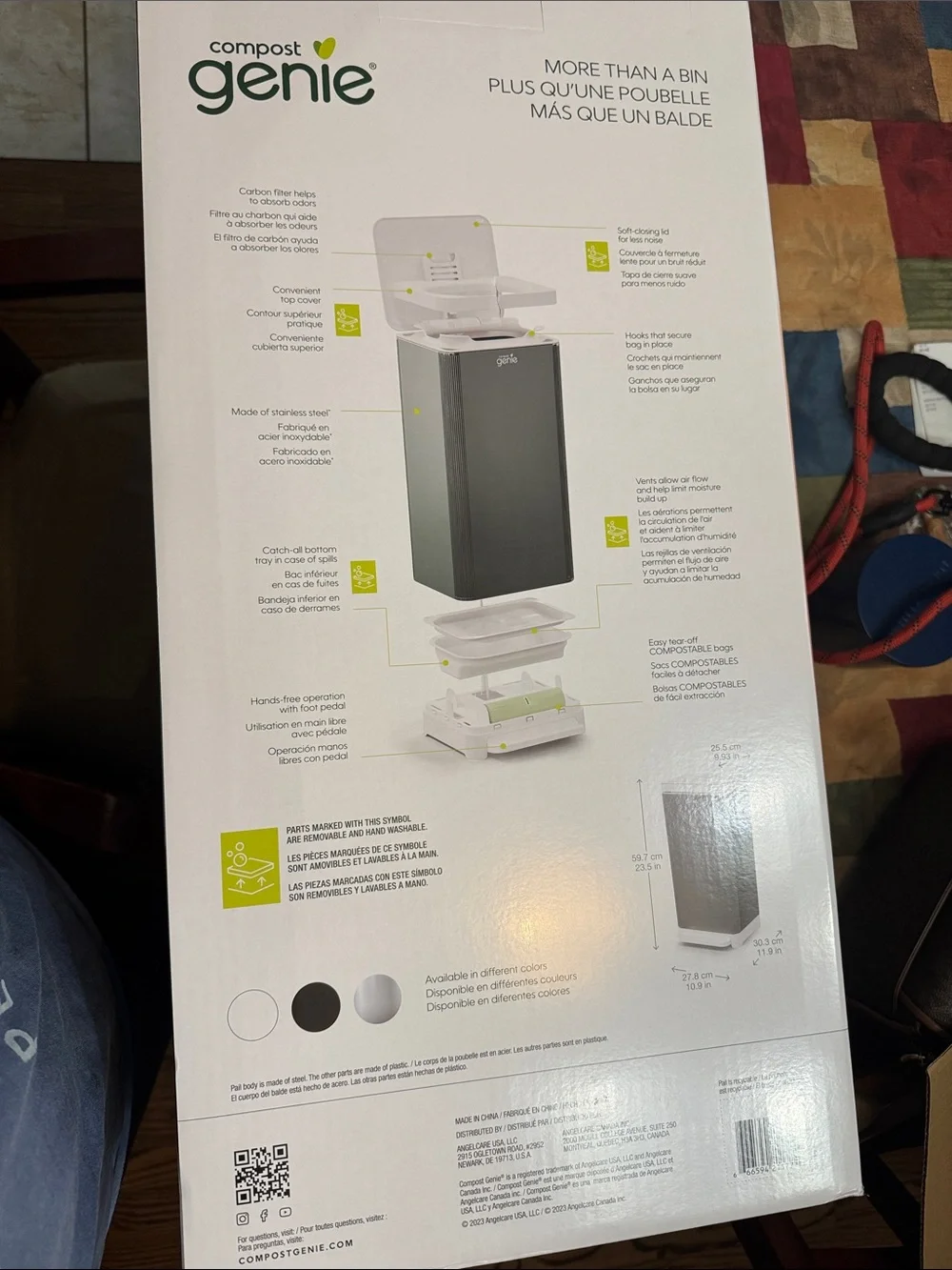 Indoor Compost Bin — Gray